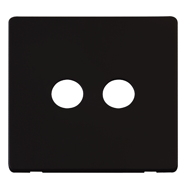 Scolmore SCP232MB - Twin Coaxial Socket Cover Plate - Matt Black Definity Scolmore - Sparks Warehouse