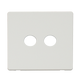Scolmore SCP232MW - Twin Coaxial Socket Cover Plate - Metal White Definity Scolmore - Sparks Warehouse
