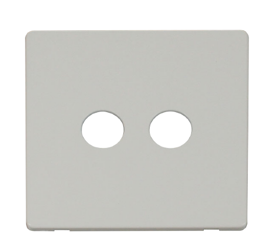 Scolmore SCP232PW - Twin Coaxial Socket Cover Plate - White Definity Scolmore - Sparks Warehouse