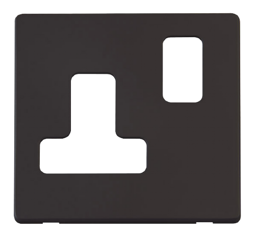 Scolmore SCP234BK - 15A Round Pin Switched Socket Cover Plate - Black Definity Scolmore - Sparks Warehouse