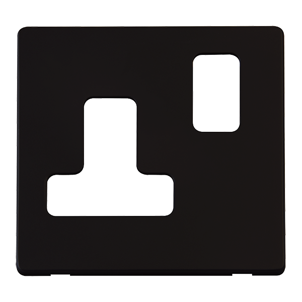 Scolmore SCP234MB - 15A Round Pin Switched Socket Cover Plate - Matt Black Definity Scolmore - Sparks Warehouse
