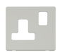 Scolmore SCP234PW - 15A Round Pin Switched Socket Cover Plate - White Definity Scolmore - Sparks Warehouse