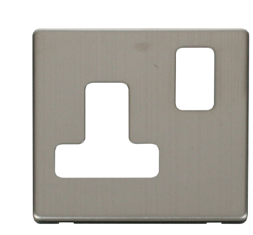Scolmore SCP234SS - 15A Round Pin Switched Socket Cover Plate - Stainless Steel Definity Scolmore - Sparks Warehouse
