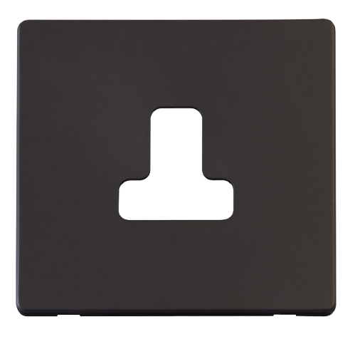 Scolmore SCP238BK - 5A Round Pin Socket Outlet Cover Plate - Black Definity Scolmore - Sparks Warehouse