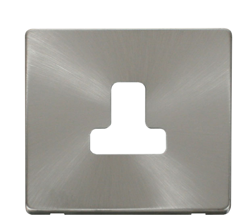 Scolmore SCP238BS - 5A Round Pin Socket Outlet Cover Plate - Brushed Stainless Definity Scolmore - Sparks Warehouse