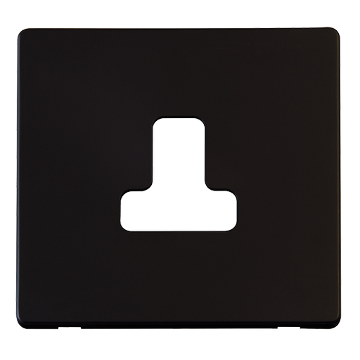 Scolmore SCP238MB - 5A Round Pin Socket Outlet Cover Plate - Matt Black Definity Scolmore - Sparks Warehouse