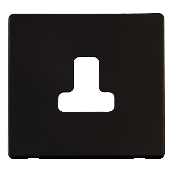 Scolmore SCP238MB - 5A Round Pin Socket Outlet Cover Plate - Matt Black Definity Scolmore - Sparks Warehouse