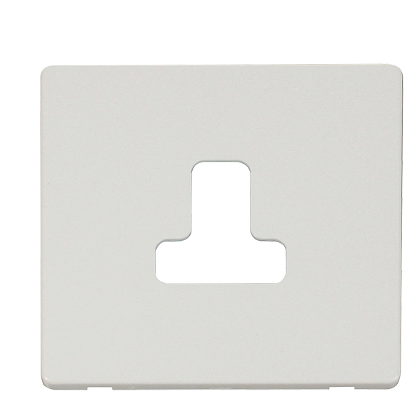 Scolmore SCP238MW - 5A Round Pin Socket Outlet Cover Plate - Metal White Definity Scolmore - Sparks Warehouse