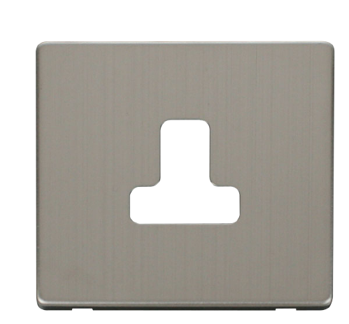 Scolmore SCP238SS - 5A Round Pin Socket Outlet Cover Plate - Stainless Steel Definity Scolmore - Sparks Warehouse