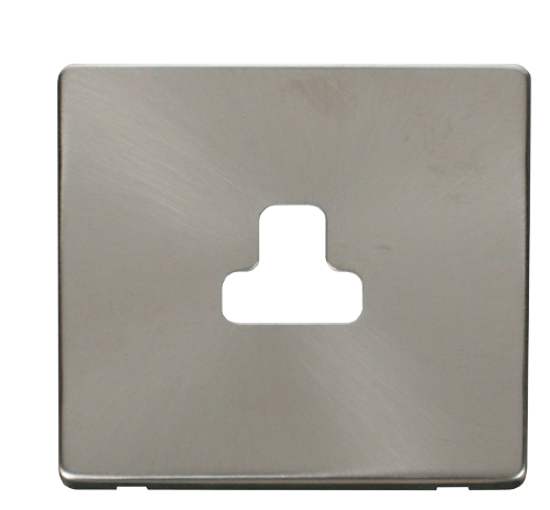 Scolmore SCP239BS - 2A Round Pin Socket Outlet Cover Plate - Brushed Stainless Definity Scolmore - Sparks Warehouse