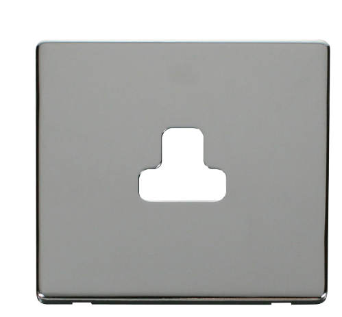 Scolmore SCP239CH - 2A Round Pin Socket Outlet Cover Plate - Chrome Definity Scolmore - Sparks Warehouse