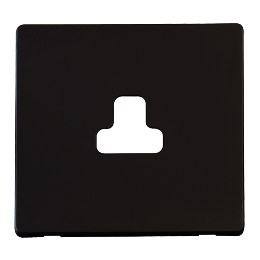 Scolmore SCP239MB - 2A Round Pin Socket Outlet Cover Plate - Matt Black Definity Scolmore - Sparks Warehouse