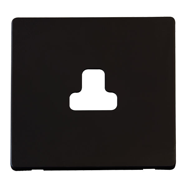 Scolmore SCP239MB - 2A Round Pin Socket Outlet Cover Plate - Matt Black Definity Scolmore - Sparks Warehouse