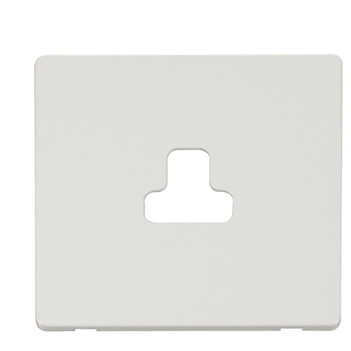 Scolmore SCP239MW - 2A Round Pin Socket Outlet Cover Plate - Metal White Definity Scolmore - Sparks Warehouse