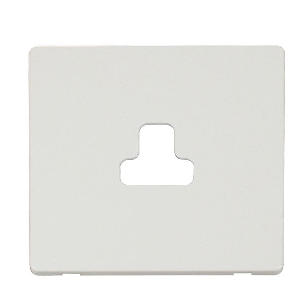 Scolmore SCP239MW - 2A Round Pin Socket Outlet Cover Plate - Metal White Definity Scolmore - Sparks Warehouse