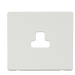 Scolmore SCP239MW - 2A Round Pin Socket Outlet Cover Plate - Metal White Definity Scolmore - Sparks Warehouse