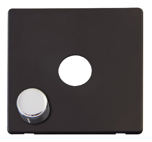 Scolmore SCP241BKCH - 1 Gang Dimmer Switch Cover Plate With Chrome Knobs - Black Definity Scolmore - Sparks Warehouse