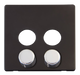 Scolmore SCP242BKCH - 2 Gang Dimmer Switch Cover Plate With Chrome Knobs - Black Definity Scolmore - Sparks Warehouse