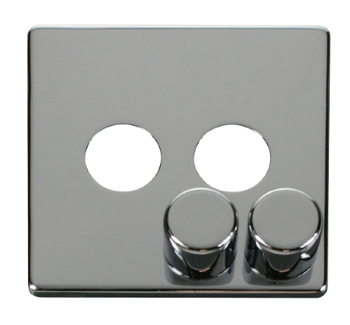 Scolmore SCP242CH - 2 Gang Dimmer Switch Cover Plate - Chrome Definity Scolmore - Sparks Warehouse