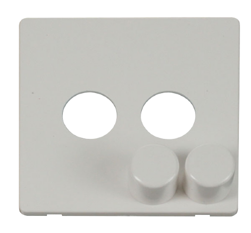 Scolmore SCP242PW - 2 Gang Dimmer Switch Cover Plate - White Definity Scolmore - Sparks Warehouse