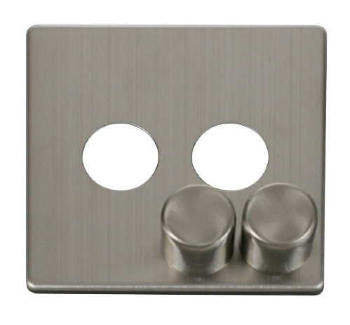 Scolmore SCP242SS - 2 Gang Dimmer Switch Cover Plate - Stainless Steel Definity Scolmore - Sparks Warehouse