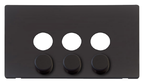 Scolmore SCP243BK - 3 Gang Dimmer Switch Cover Plate - Black Definity Scolmore - Sparks Warehouse