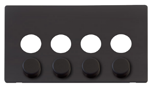 Scolmore SCP244BK - 4 Gang Dimmer Switch Cover Plate - Black Definity Scolmore - Sparks Warehouse