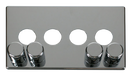 Scolmore SCP244CH - 4 Gang Dimmer Switch Cover Plate - Chrome Definity Scolmore - Sparks Warehouse