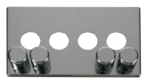 Scolmore SCP244CH - 4 Gang Dimmer Switch Cover Plate - Chrome Definity Scolmore - Sparks Warehouse