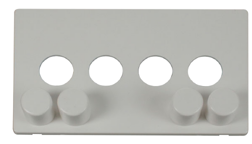 Scolmore SCP244PW - 4 Gang Dimmer Switch Cover Plate - White Definity Scolmore - Sparks Warehouse