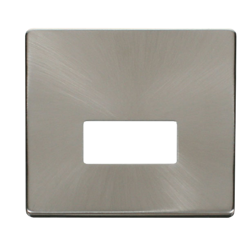 Scolmore SCP250BS - Connection Unit Cover Plate - Brushed Stainless Definity Scolmore - Sparks Warehouse