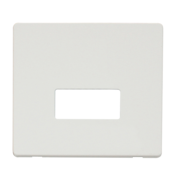 Scolmore SCP250MW - Connection Unit Cover Plate - Metal White Definity Scolmore - Sparks Warehouse