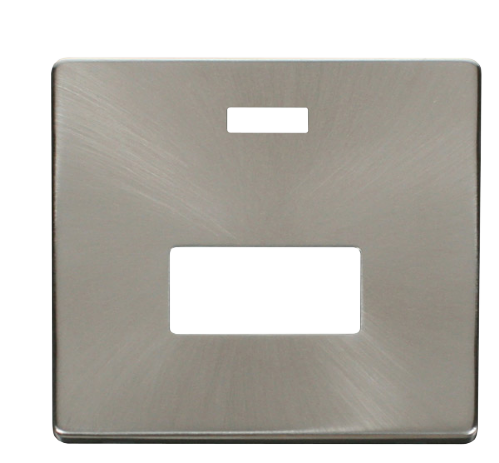 Scolmore SCP253BS - Connection Unit With Neon Cover Plate - Brushed Stainless Definity Scolmore - Sparks Warehouse