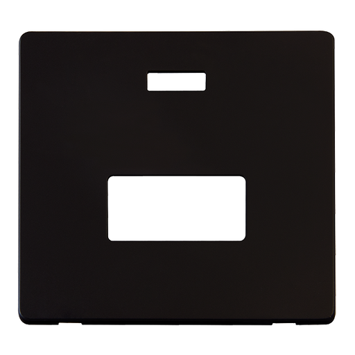 Scolmore SCP253MB - Connection Unit With Neon Cover Plate - Matt Black Definity Scolmore - Sparks Warehouse