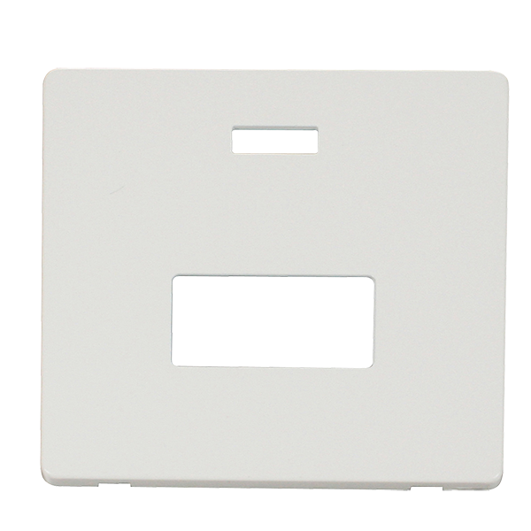 Scolmore SCP253MW - Connection Unit With Neon Cover Plate - Metal White Definity Scolmore - Sparks Warehouse