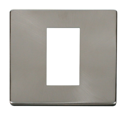 Scolmore SCP310BS - 1 Gang Plate Single Media Module Cover Plate - Brushed Stainless Definity Scolmore - Sparks Warehouse