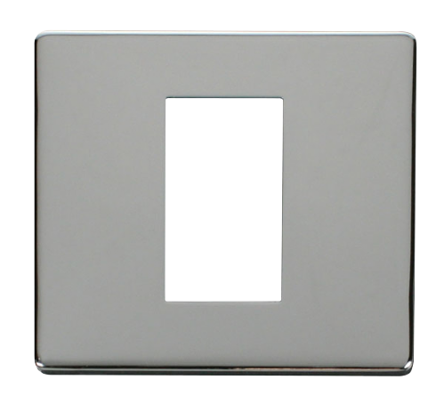 Scolmore SCP310CH - 1 Gang Plate Single Media Module Cover Plate - Chrome Definity Scolmore - Sparks Warehouse