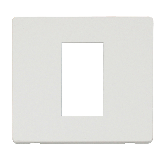 Scolmore SCP310MW - 1 Gang Plate Single Media Module Cover Plate - Metal White Definity Scolmore - Sparks Warehouse