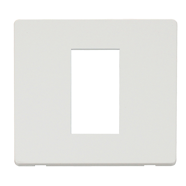Scolmore SCP310MW - 1 Gang Plate Single Media Module Cover Plate - Metal White Definity Scolmore - Sparks Warehouse
