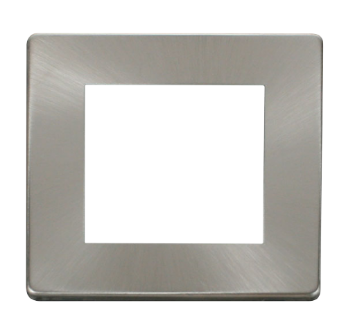 Scolmore SCP311BS - 1 Gang Plate Twin Media Module Cover Plate - Brushed Stainless Definity Scolmore - Sparks Warehouse