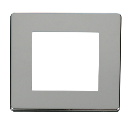 Scolmore SCP311CH - 1 Gang Plate Twin Media Module Cover Plate - Chrome Definity Scolmore - Sparks Warehouse
