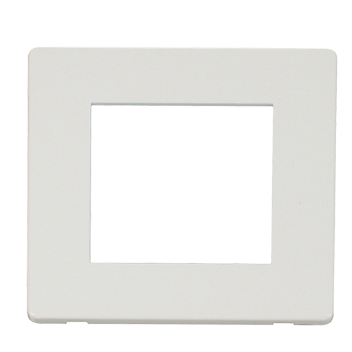 Scolmore SCP311MW - 1 Gang Plate Twin Media Module Cover Plate - Metal White Definity Scolmore - Sparks Warehouse