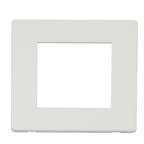 Scolmore SCP311MW - 1 Gang Plate Twin Media Module Cover Plate - Metal White Definity Scolmore - Sparks Warehouse