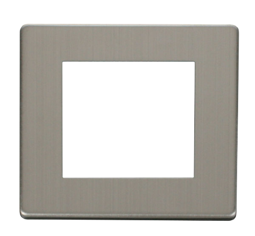 Scolmore SCP311SS - 1 Gang Plate Twin Media Module Cover Plate - Stainless Steel Definity Scolmore - Sparks Warehouse