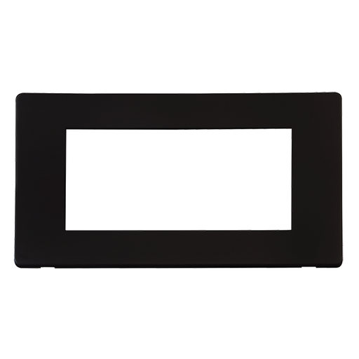 Scolmore SCP312MB - 2 Gang Plate Quad Media Module Cover Plate - Matt Black Definity Scolmore - Sparks Warehouse