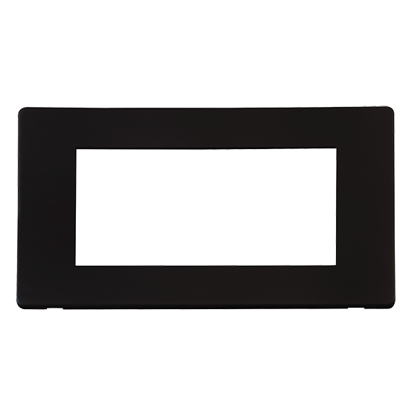 Scolmore SCP312MB - 2 Gang Plate Quad Media Module Cover Plate - Matt Black Definity Scolmore - Sparks Warehouse