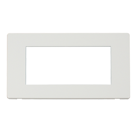 Scolmore SCP312MW - 2 Gang Plate Quad Media Module Cover Plate - Metal White Definity Scolmore - Sparks Warehouse