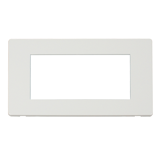 Scolmore SCP312MW - 2 Gang Plate Quad Media Module Cover Plate - Metal White Definity Scolmore - Sparks Warehouse