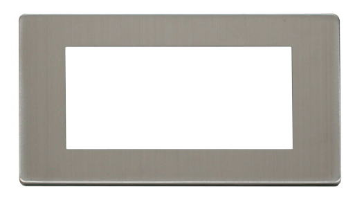 Scolmore SCP312SS - 2 Gang Plate Quad Media Module Cover Plate - Stainless Steel Definity Scolmore - Sparks Warehouse