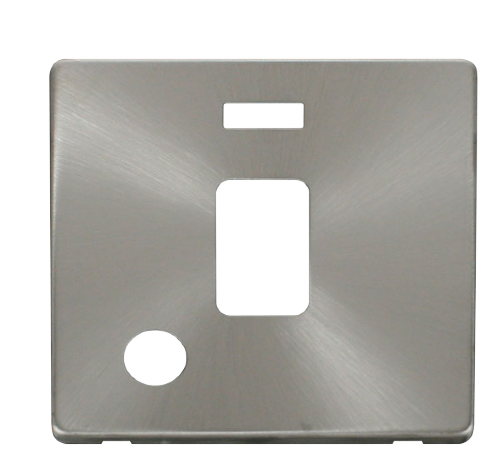 Scolmore SCP323BS - 20A DP Switch With Flex Outlet + Neon Cover Plate - Brushed Stainless Definity Scolmore - Sparks Warehouse